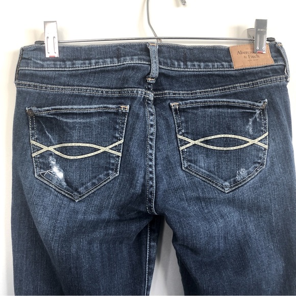 Abercrombie & Fitch Low Rise Distressed Slim Straight Jeans, Size 0, Waist 25 - Picture 11 of 16